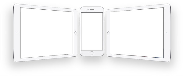 2 iPad adn iPhone 6 Fotomontage