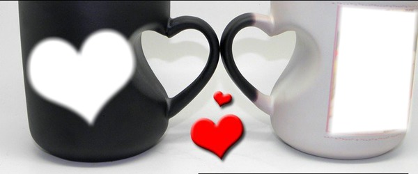 heart cups Photo frame effect