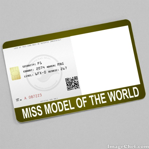 Miss Model of the World Card Fotomontage