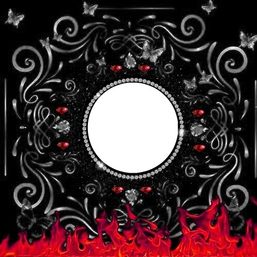 red flame Photo frame effect