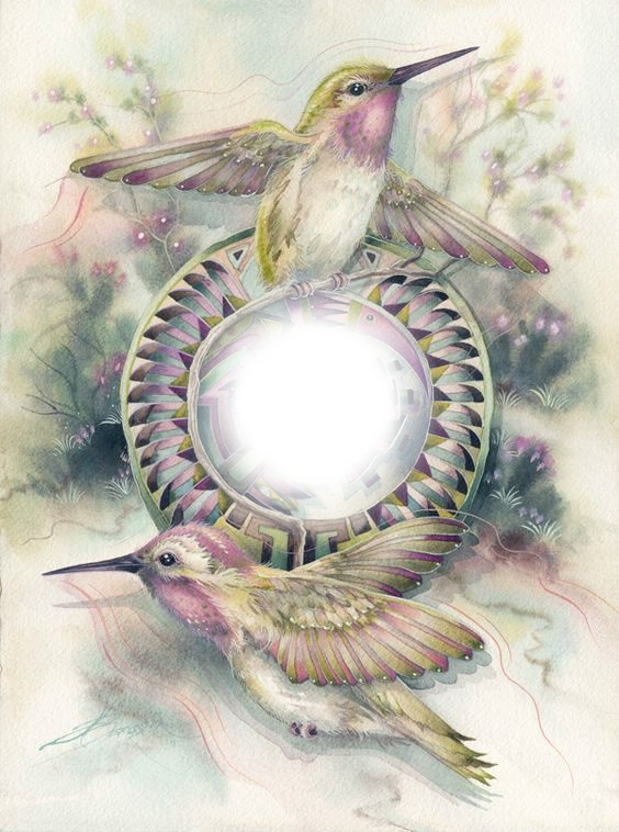 Beautiful Hummingbirds Fotomontaggio