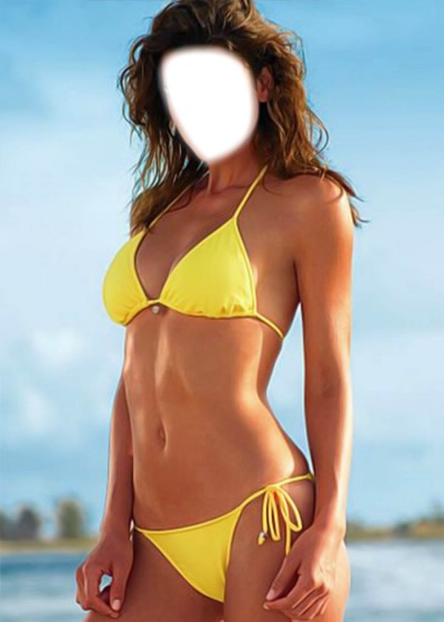 bikini yellow Fotomontaža