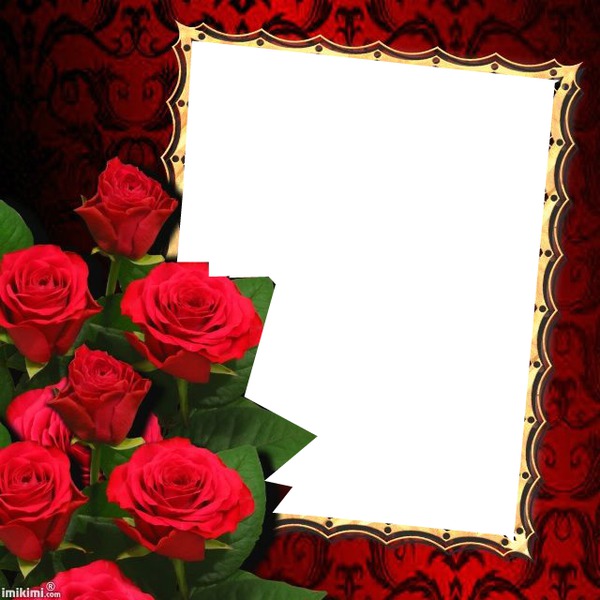 Frame fith roses Φωτομοντάζ