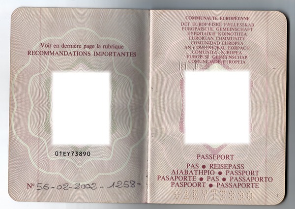 passeport française Фотомонтажа