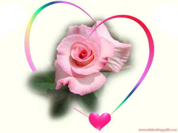 Cœur avec rose Photomontage
