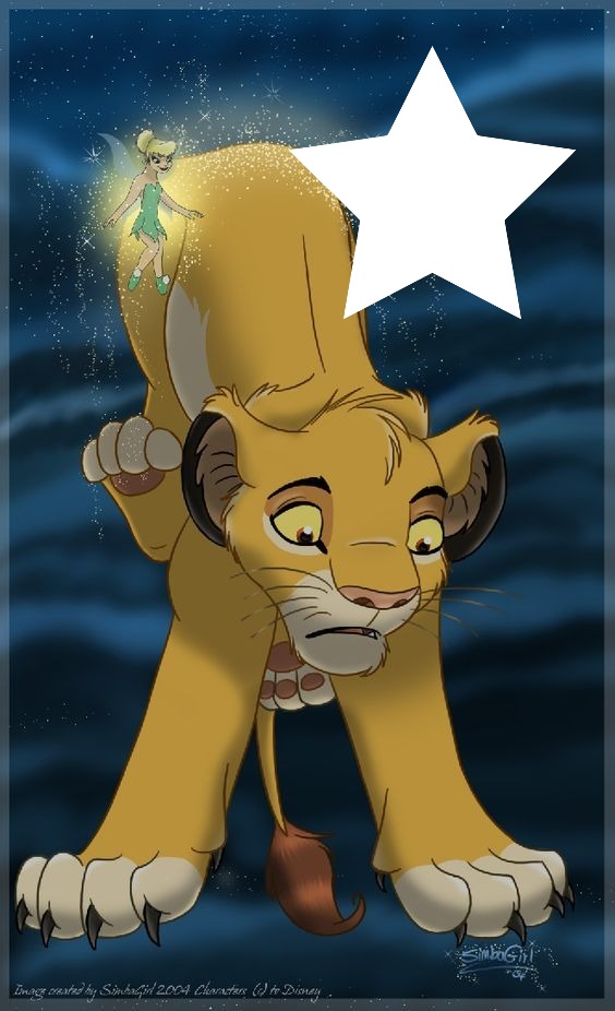 Lion king Tinkebell and Simba Фотомонтаж