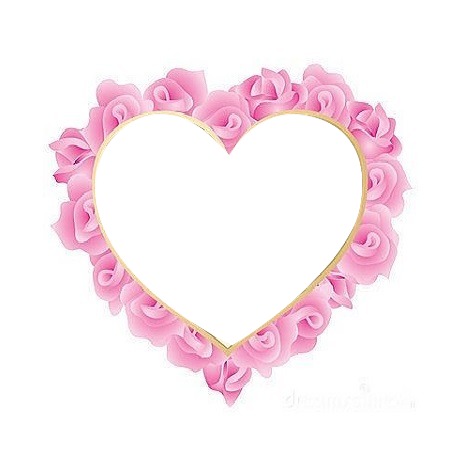 corona de rosas, rosadas, corazón, 1 foto. Fotomontage