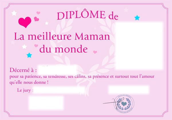 diplome meilleure maman Montage photo