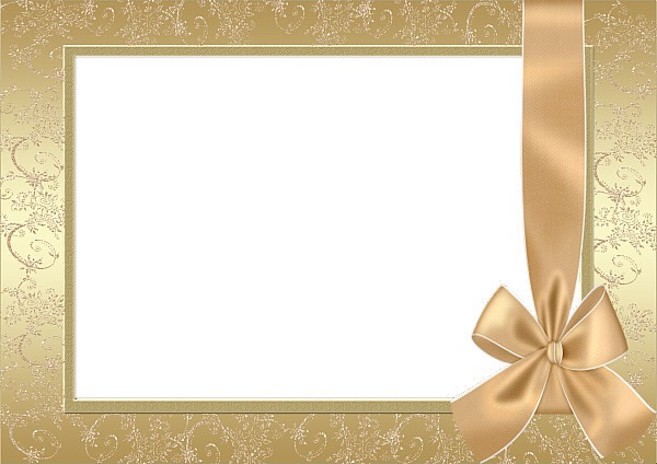 Gold Bow Photo frame effect