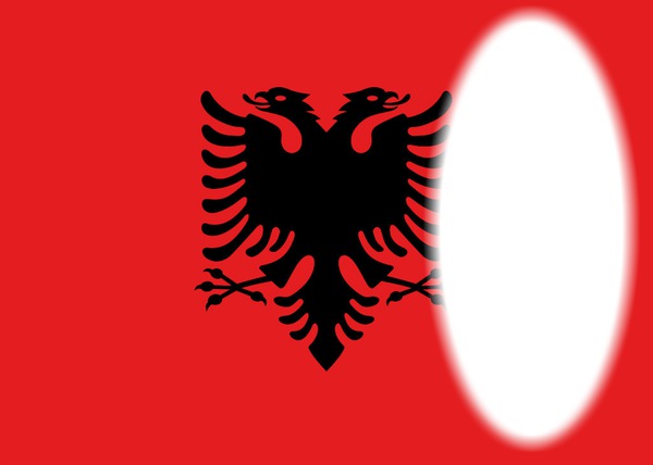 Albania flag フォトモンタージュ