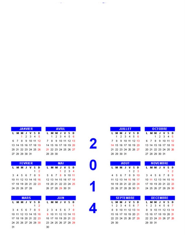 calendrier 2014 Photo frame effect