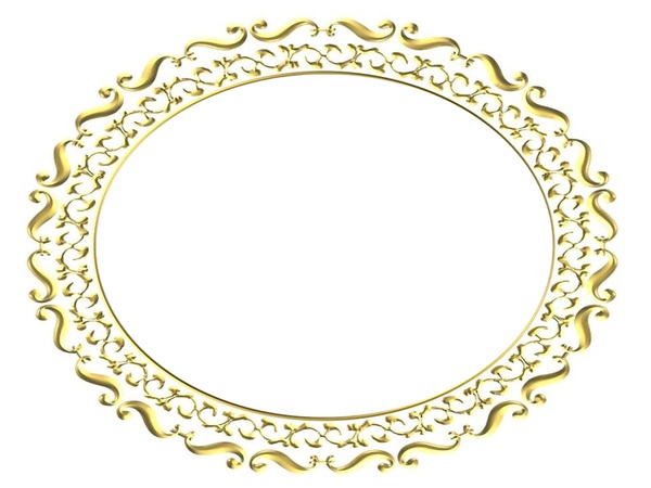 cadre doré oval Frame Fotomontage