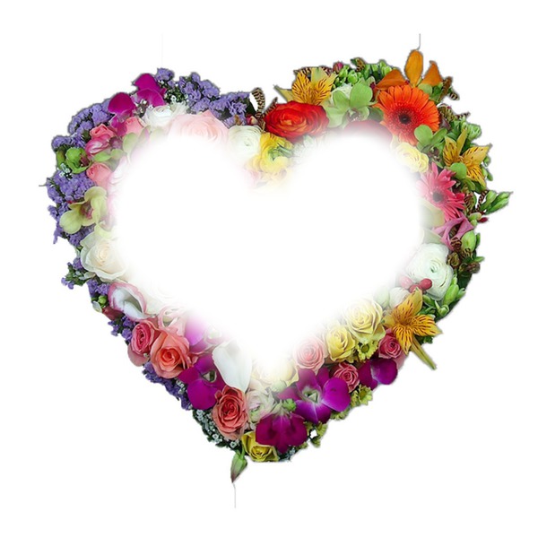 corazon en flores Fotomontaža