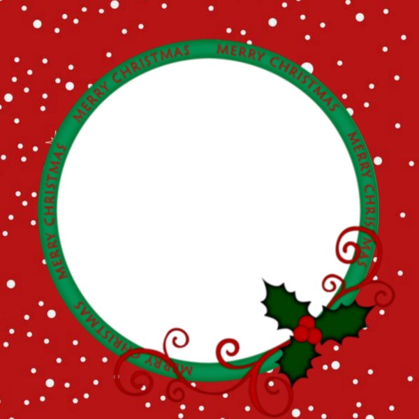 Merry Christmas, marco circular. Fotomontaža