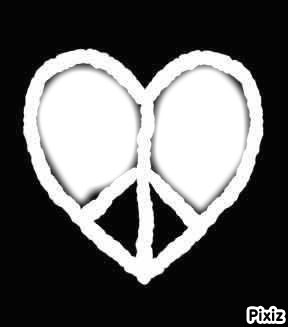 ♥ peace & love Photo frame effect