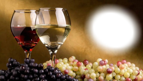rode en witte wijn Photo frame effect