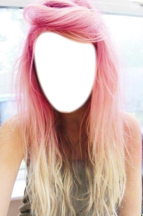 Cheveux rose et blond Photo frame effect