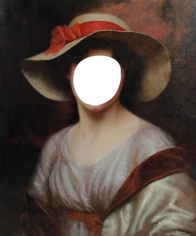 portrait lady chapeau Fotomontaż