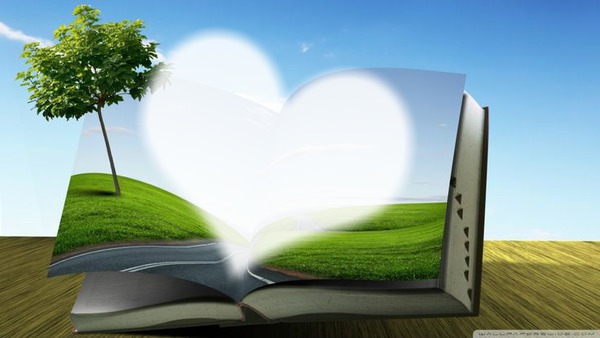 mi corazon en un libro Photo frame effect