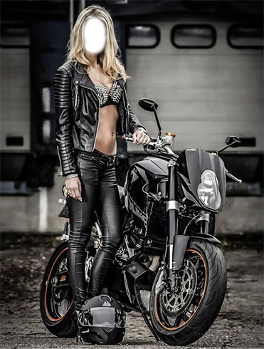 Femme en moto Fotomontāža