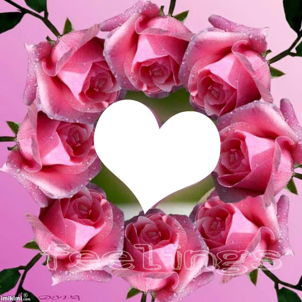 mi corazon en rosas Photo frame effect