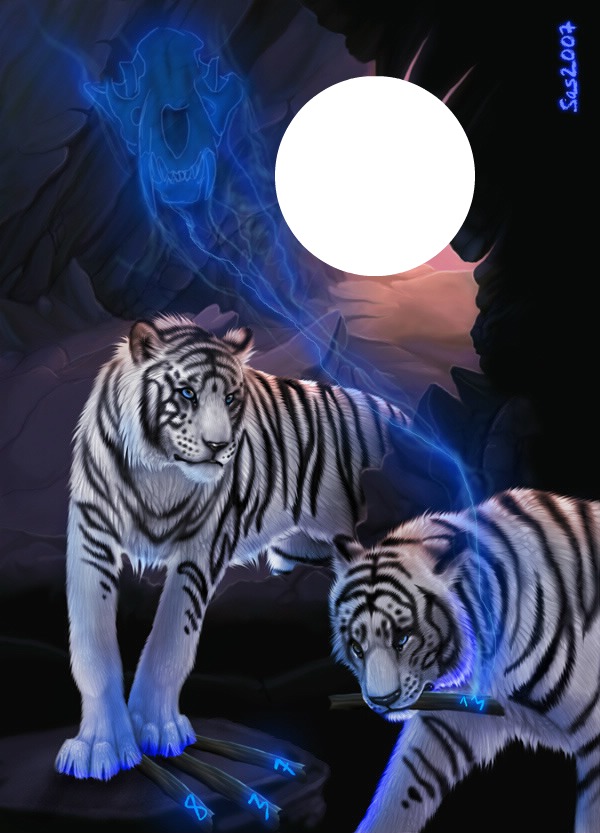 tigre et dauphin Montaje fotografico