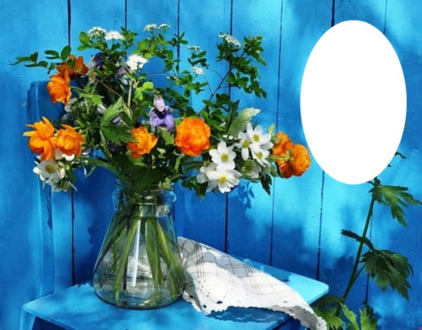 cadre avec vase Photo frame effect