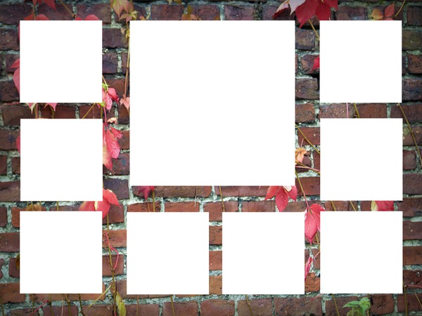 cadre 9 photos - mur de briques Photo frame effect