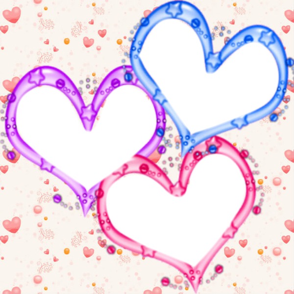 Love "3 Hearts" フォトモンタージュ