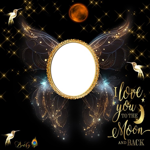 i love you to the moon an back Photo frame effect