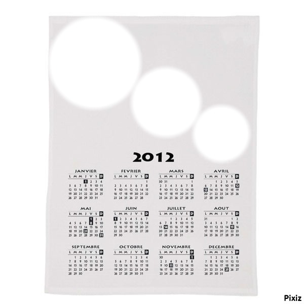 calendrier 2012 Fotomontáž
