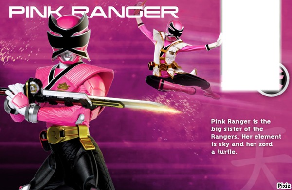 pink ranger Photo frame effect