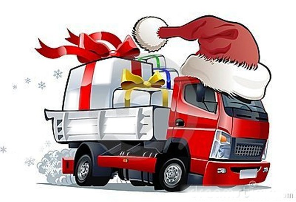 caminhão de presentes de natal Fotomontagem