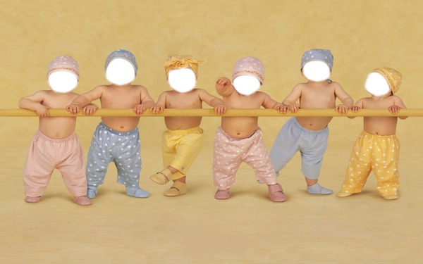 6 babys Fotomontasje