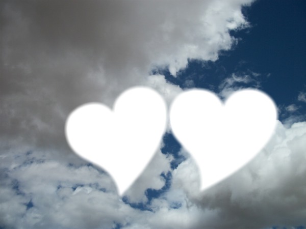 2 Coeurs en ciel Fotomontage