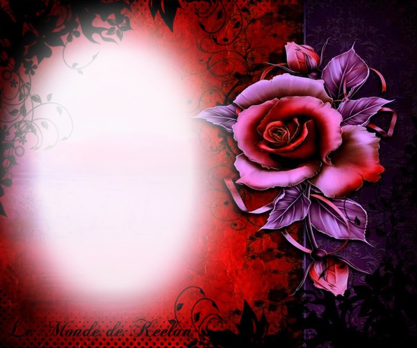 fleur rouge et violet gothique Photomontage