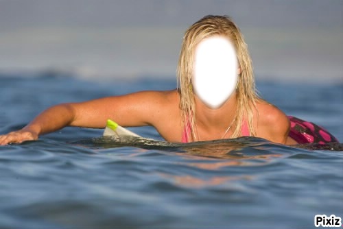 Surfeuse blonde Photo frame effect
