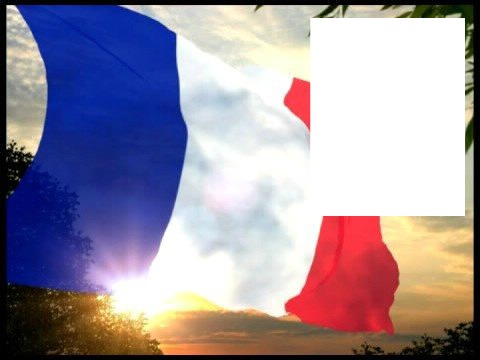 France flag flying Photo frame effect