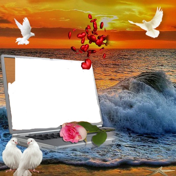 renewilly tablet mat y palomas Fotomontáž