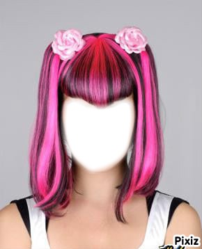 cheveux rose Montaje fotografico