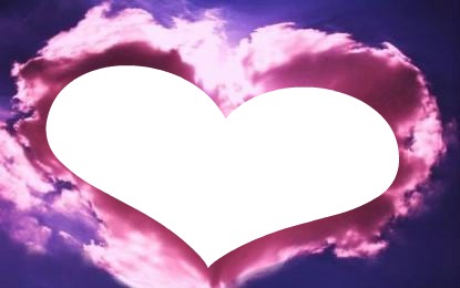 nuage rose en forme de coeur Photo frame effect