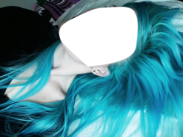 cheveux bleu Valokuvamontaasi
