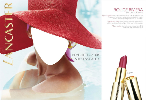 Lancaster Rouge Riviera Spa Lipstick Advertising Фотомонтаж