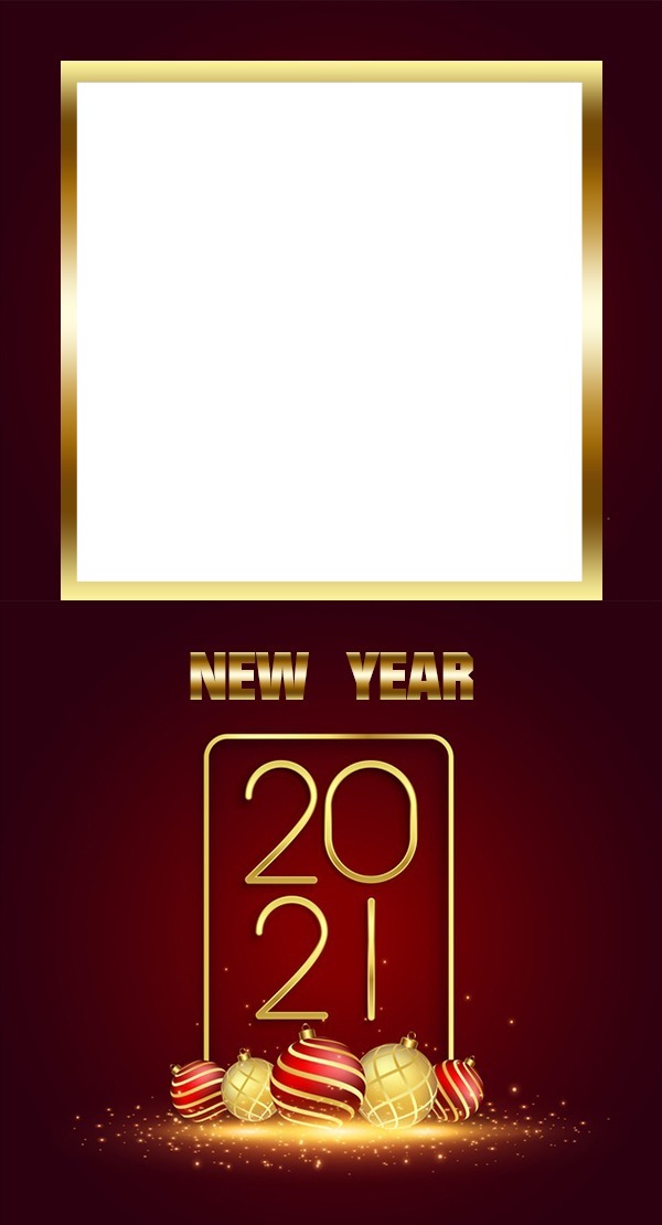 NEW YEAR 2021 Photo frame effect