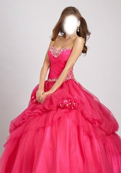 beautiful pink dress Fotomontasje