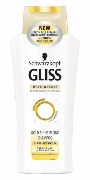 Gliss Gold Shine Blond Shampoo Valokuvamontaasi