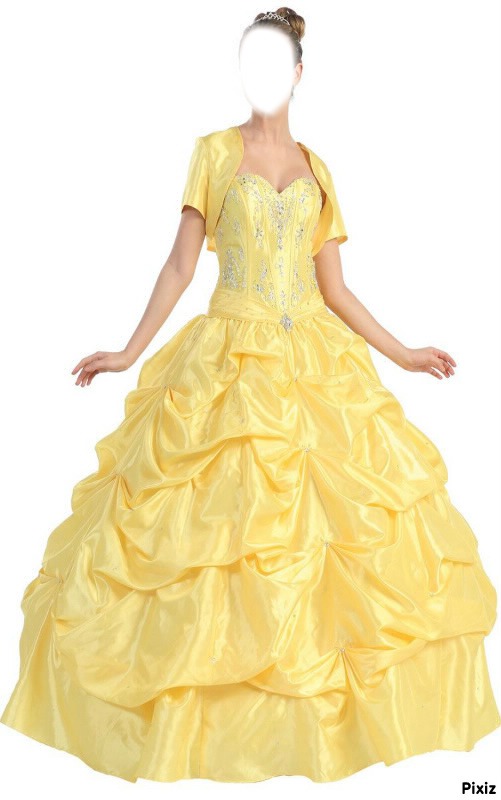 robe  princesse jaune Fotómontázs