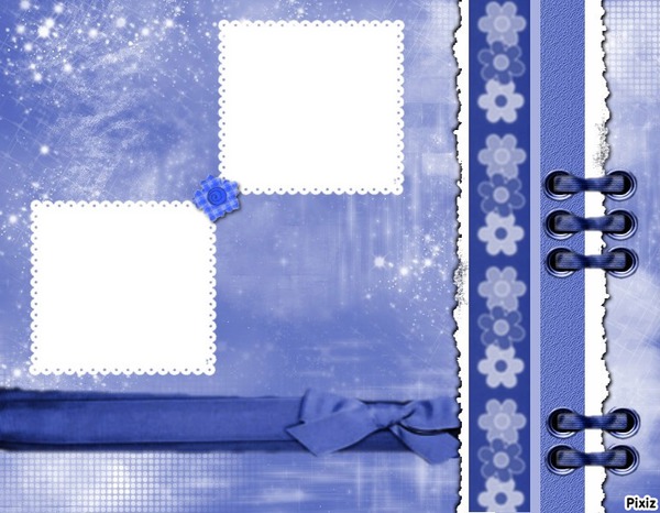 Double cadre fond bleu Fotomontagem