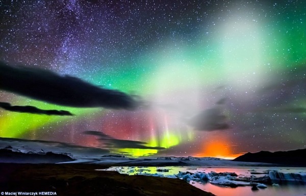 aurora boreal Fotomontaggio