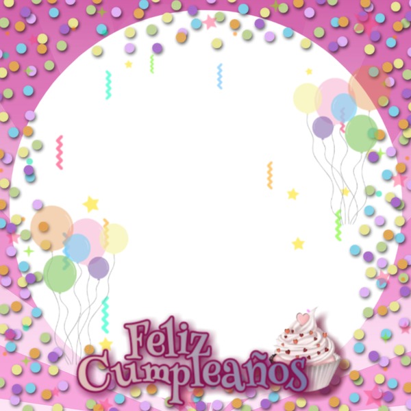 Feliz Cumpleaños, cupcake, 1 foto Fotomontage